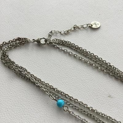 Beautiful marked statement three layer necklace