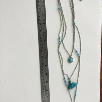 Beautiful marked statement three layer necklace