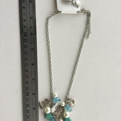 Owl fashion necklace with matching earrings