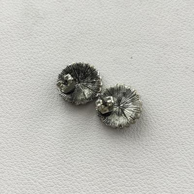 Silver tone fashion stud earrings