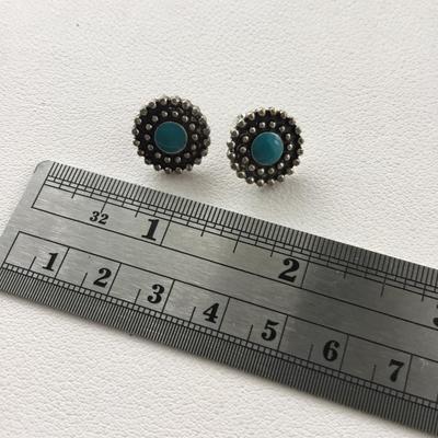 Silver tone fashion stud earrings