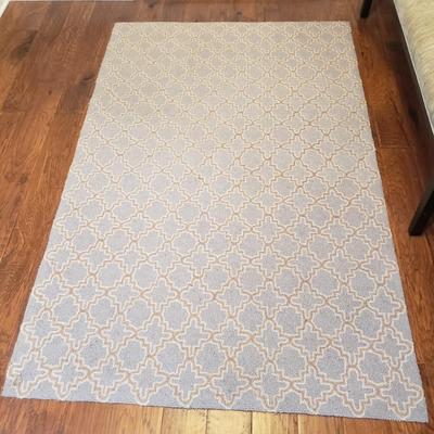 Hand Tufted Floral Modern Grey Loop Pile 4' x 6' Rug (L-KD)