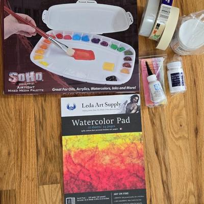 Watercolor Pad, New Palette, Tapes, Absorbent Ground, and (2) Liquid Masks
