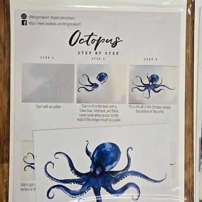 (4) Watercolor Step by Step Sets and (2) Palettes