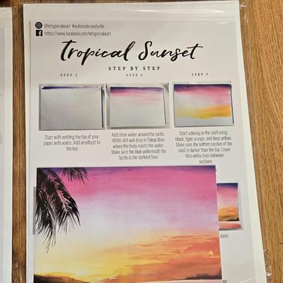 (4) Watercolor Step by Step Sets and (2) Palettes