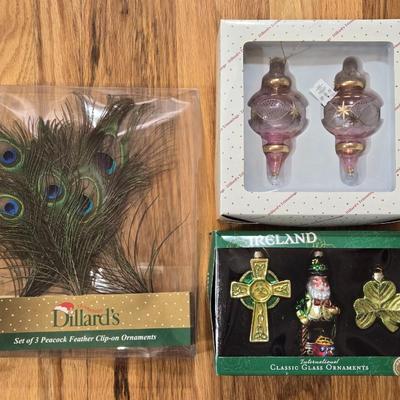 (3) New Boxes of Christmas Ornaments from Dillard's