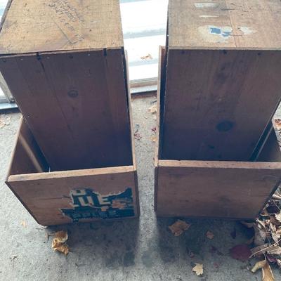 4 vintage wooden boxes