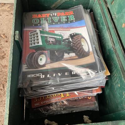 Vintage green box with magazines