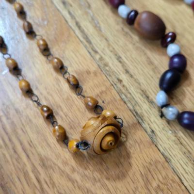 Vintage African Bead and Bone Necklaces Lot