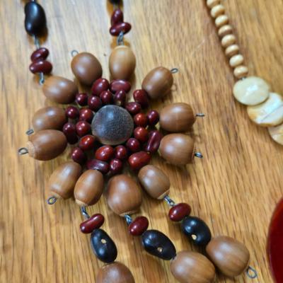 Vintage African Bead and Bone Necklaces Lot