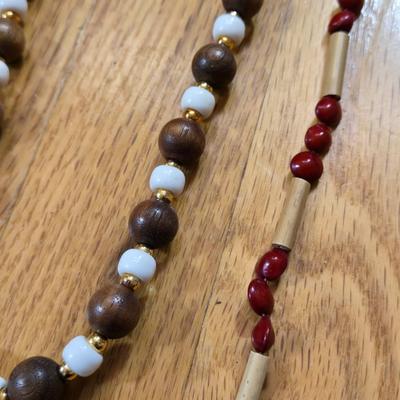 Vintage African Bead and Bone Necklaces Lot