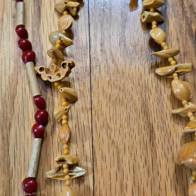 Vintage African Bead and Bone Necklaces Lot