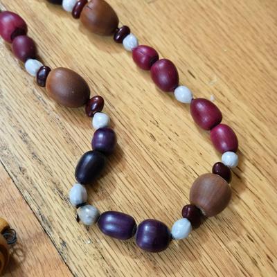 Vintage African Bead and Bone Necklaces Lot