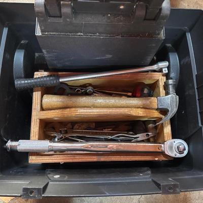 Portable toolbox with tools inside