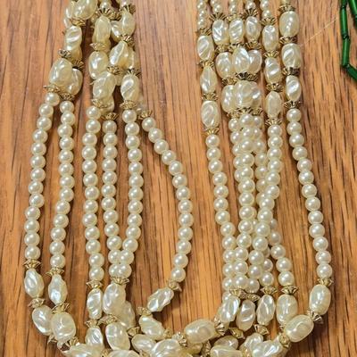 Vintage Multi Strand Beaded Necklaces
