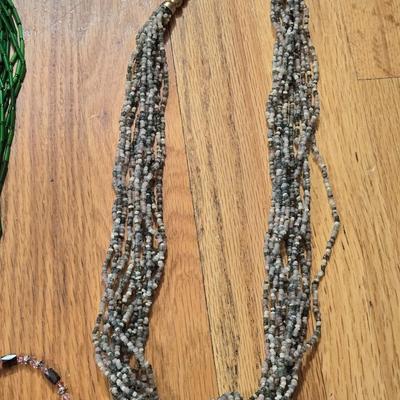 Vintage Multi Strand Beaded Necklaces