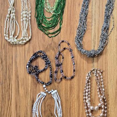 Vintage Multi Strand Beaded Necklaces