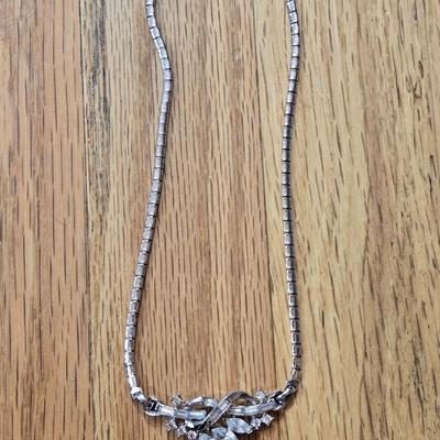 Vintage Aurora Borealis Necklaces and Trifari Silver Tone & Rhinestone Necklace