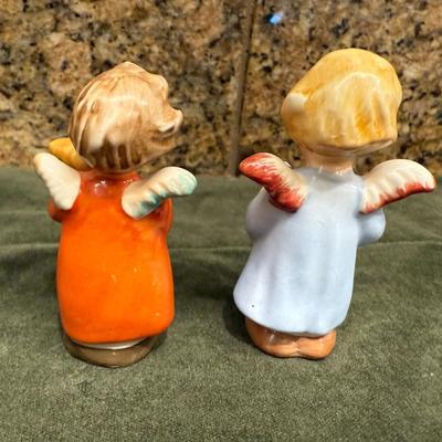 2 HUMMELS LITTLE GIRL ANGEL WITH TEDDY BEAR and #237 ANGEL TRAIN - TMK-6