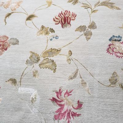 12' x 8' Floral Print Wool Area Rug (PB-KD)