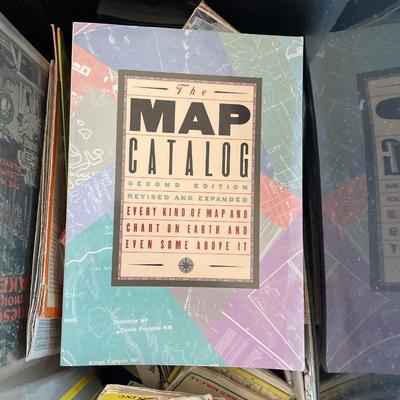 Large tote of vintage travel maps