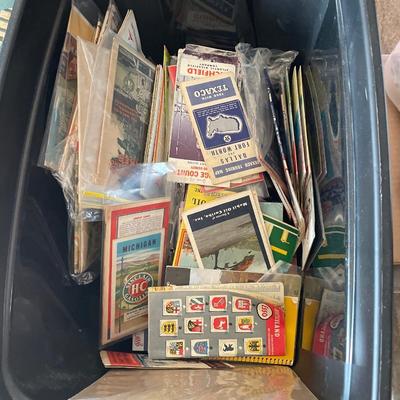 Large tote of vintage travel maps