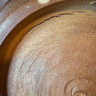 Large Handmade Pottery Plate W/Stand (O-RG)