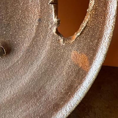 Large Handmade Pottery Plate W/Stand (O-RG)