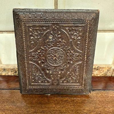 Antique Photo with Gilt Gold and Hand Tooled Leather Frame