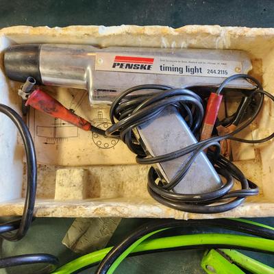 Jumper Cables, Timimg Light , Work light Extension cord.