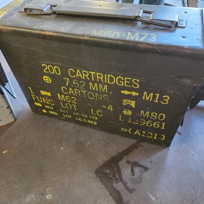 2 Metal Ammo Containers Boxes Military 7.62mm M13 M80