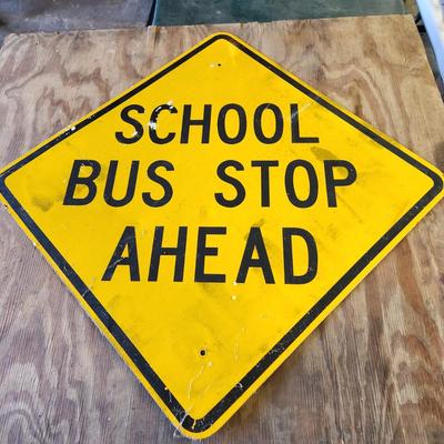 SCHOOL BUS STOP AHEAD Sign 41" Man Cave Bar Decor