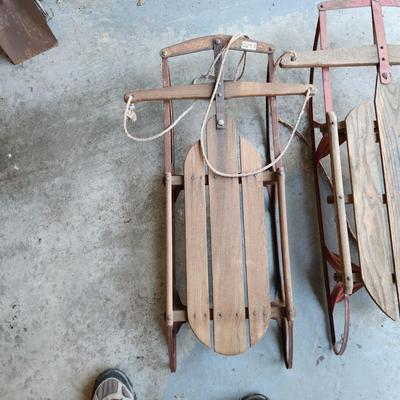 2 Vintage Snow Sleds