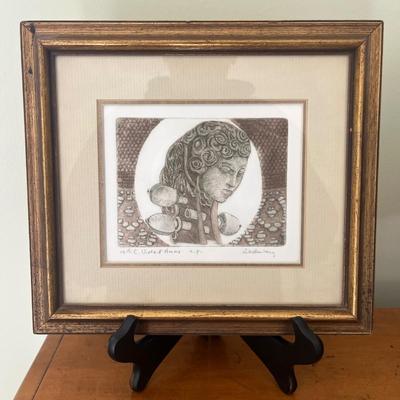 Pencil Signed Art; C. Viola d’Amore (GB1-MG)