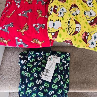 LOT 5B: Fun PJs, Some New with Tags: Elmo, SpongeBob, Pillsbury Dough Boy & More