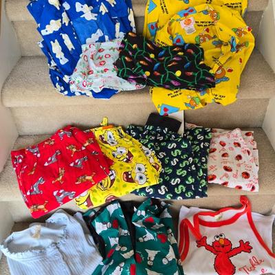 LOT 5B: Fun PJs, Some New with Tags: Elmo, SpongeBob, Pillsbury Dough Boy & More