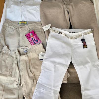 LOT 7B: Ladies' Pants, Some New with Tags & Boys Lee Khaki Colored Jeans, New with Tags
