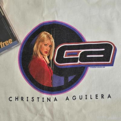LOT 17B: Y2K Christina Aguilera T-Shirt (M) & Just Be Free CD