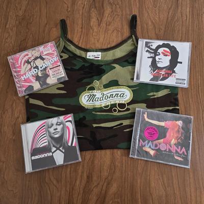 LOT 18B: 2001 Madonna Camo Tank Top & CDs