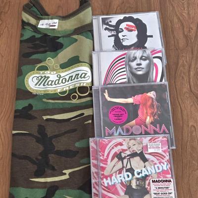 LOT 18B: 2001 Madonna Camo Tank Top & CDs