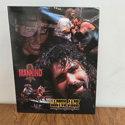 LOT 20B: WWF Folders, Lanyard, Figures, Poster, Flame Belt, & WCW Magazine