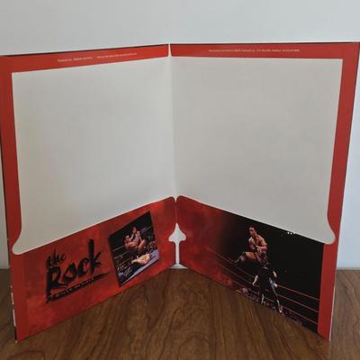 LOT 20B: WWF Folders, Lanyard, Figures, Poster, Flame Belt, & WCW Magazine