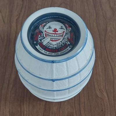 LOT 24B: Novelty Coin Banks: Vintage Tennis Shoe, Clown Barrel & Cat in the Hat