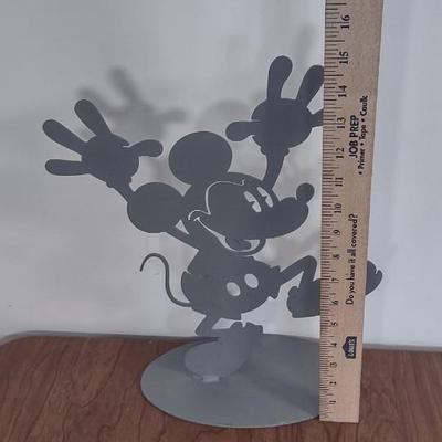 LOT 26B: (2) Vintage Metal Mickey Mouse Silhouette Statues