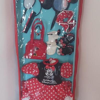 LOT 30B: Sleeping Mickey Sleepy Sounds Bedside Light and Vintage My Disney Girl Minnie Mouse Dress Set
