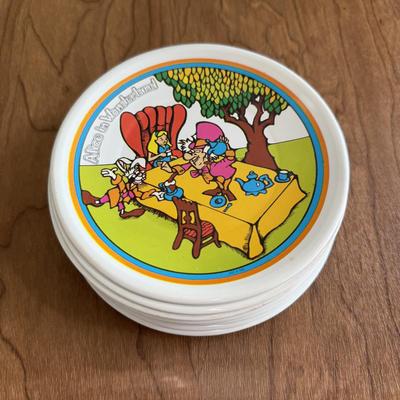 LOT 32B: Vintage Childs Litho Tin Alice in Wonderland Saucers