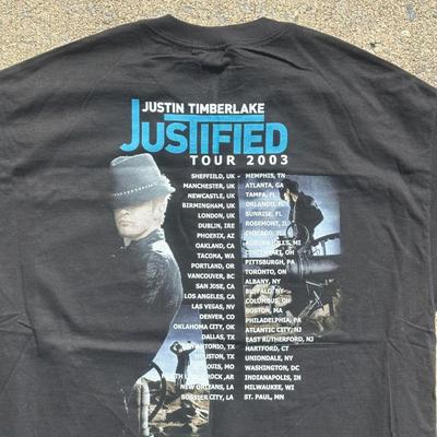 LOT 45B: Vintage Christina Aguilera Stripped Tour And Justin Timberlake Justified Tour T Shirts