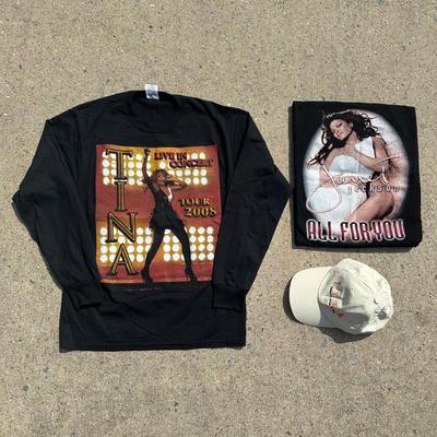 LOT 48B: Y2K Janet Jackson Tour Shirt w/ Tina Turner Tour Shirt & Hat