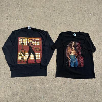 LOT 48B: Y2K Janet Jackson Tour Shirt w/ Tina Turner Tour Shirt & Hat