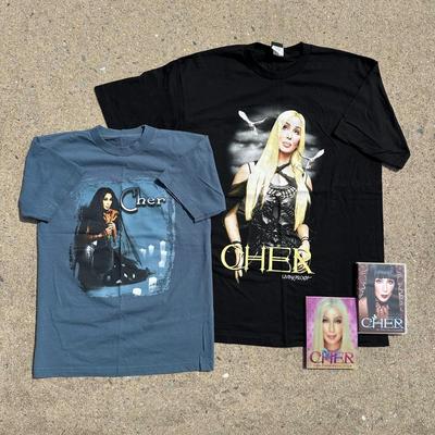 LOT 52A: Vintage Y2K Cher Tour T Shirts & CDs